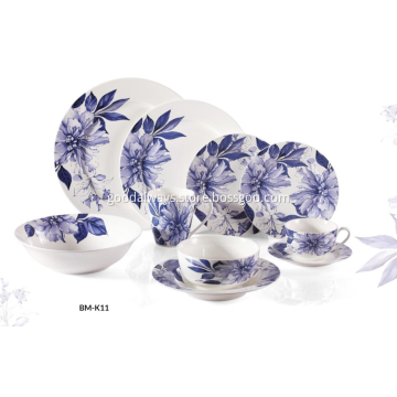 New Bone China Blue Floral Dinnerware